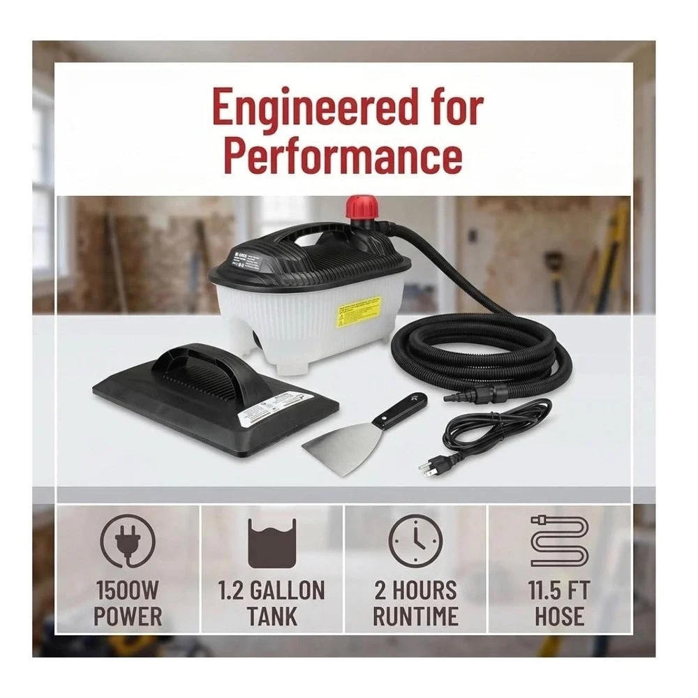 KITLUCK Power Steamer Wallpaper Remover 1500W 1.2 Gallon 11.5FT Hose Scraper